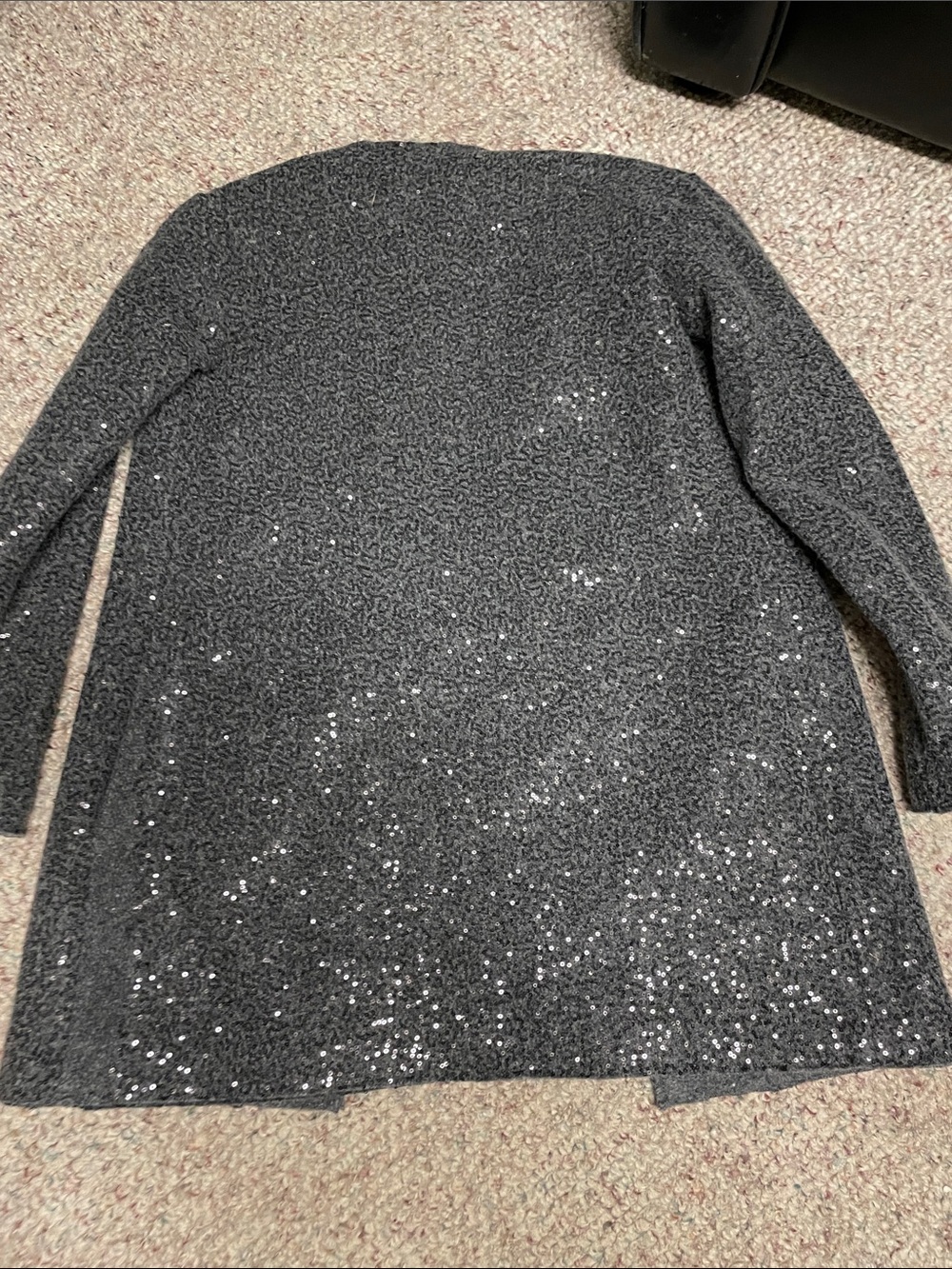 Zara wool Sequin Bouclé long button front Jacket - Picture 11 of 12